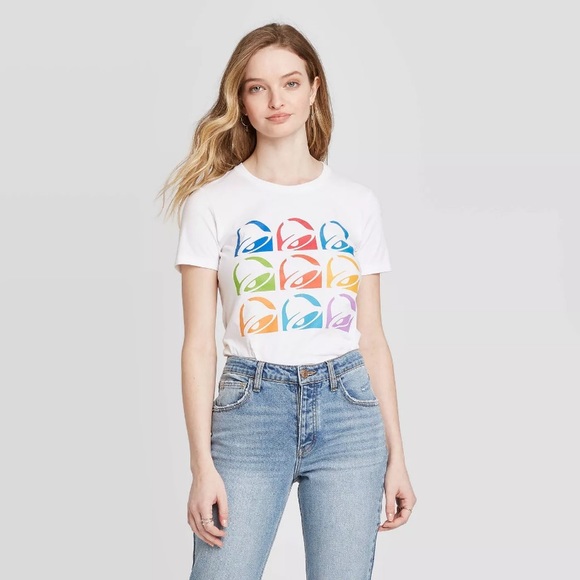 taco bell Tops - Women’s size small rainbow bell tee tshirt